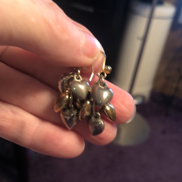 Silvertone Heart Earrings - Picture 2 of 7